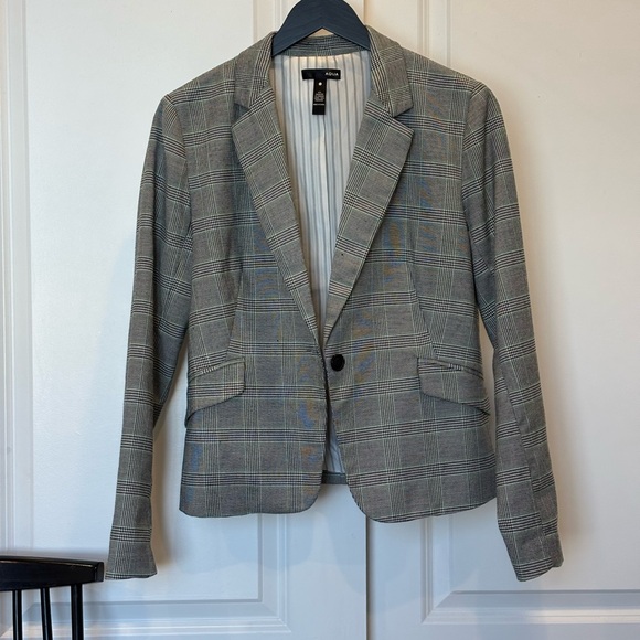 Aqua Jackets & Blazers - Aqua Women’s Plaid Blazer
